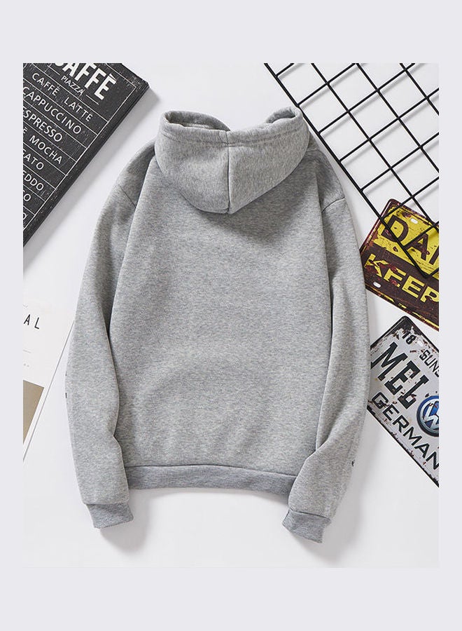 Warm Thicken Fleece Sweatshirt Grey - Image 2