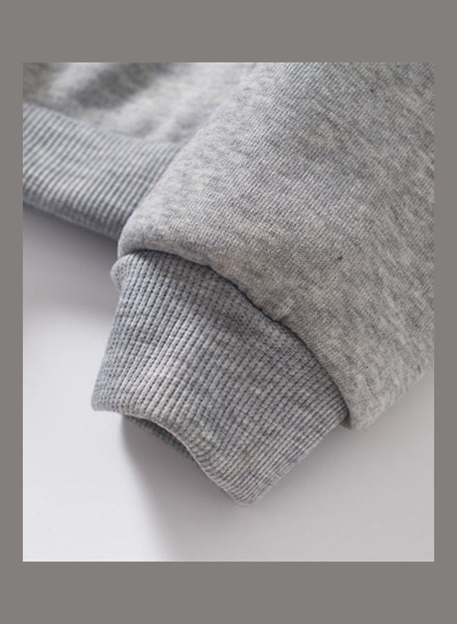 Warm Thicken Fleece Sweatshirt Grey - Image 4