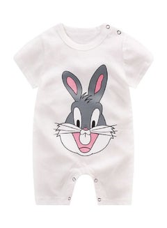 Baby Boy and Girl Cartoon Printing Short Sleeve Romper Bodysuit Multicolor