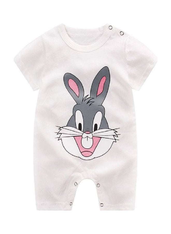 Generic - Baby Boy and Girl Cartoon Printing Short Sleeve Romper Bodysuit Multicolor - Image 1