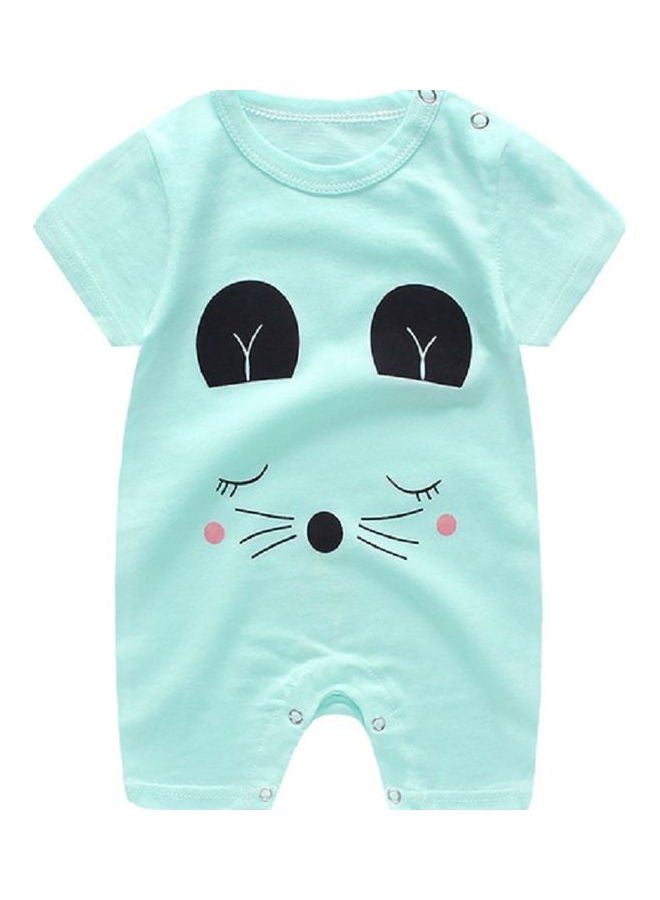 Generic - Baby Boy and Girl Cartoon Printing Short Sleeve Romper Bodysuit Multicolour - Image 1