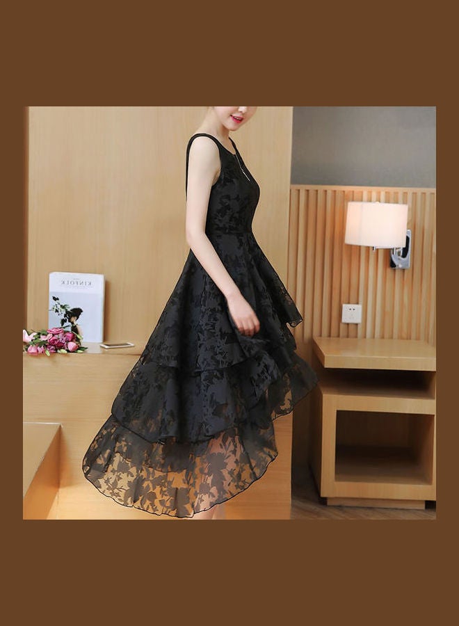 Irregular Dress for Bridesmaid Wear Black  - Image 5