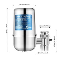 Generic 8-Stage Kitchen Tap Ceramic Faucet Water Filter Silver 12cm  - Image 2