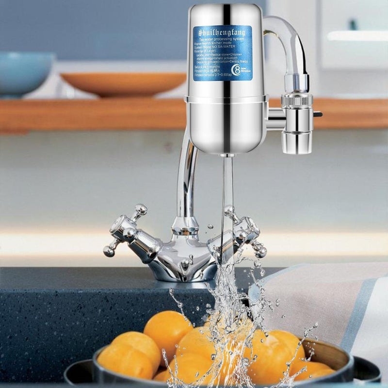 8-Stage Kitchen Tap Ceramic Faucet Water Filter Silver 12cm - v1608635768/N43149705A_5