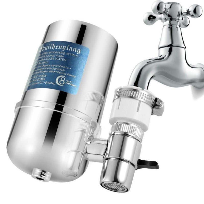 8-Stage Kitchen Tap Ceramic Faucet Water Filter Silver 12cm - v1608635769/N43149705A_1