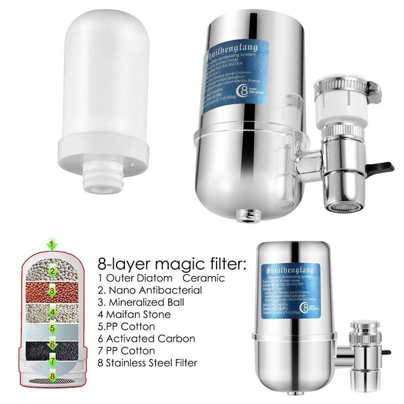 8-Stage Kitchen Tap Ceramic Faucet Water Filter Silver 12cm - v1608635769/N43149705A_3