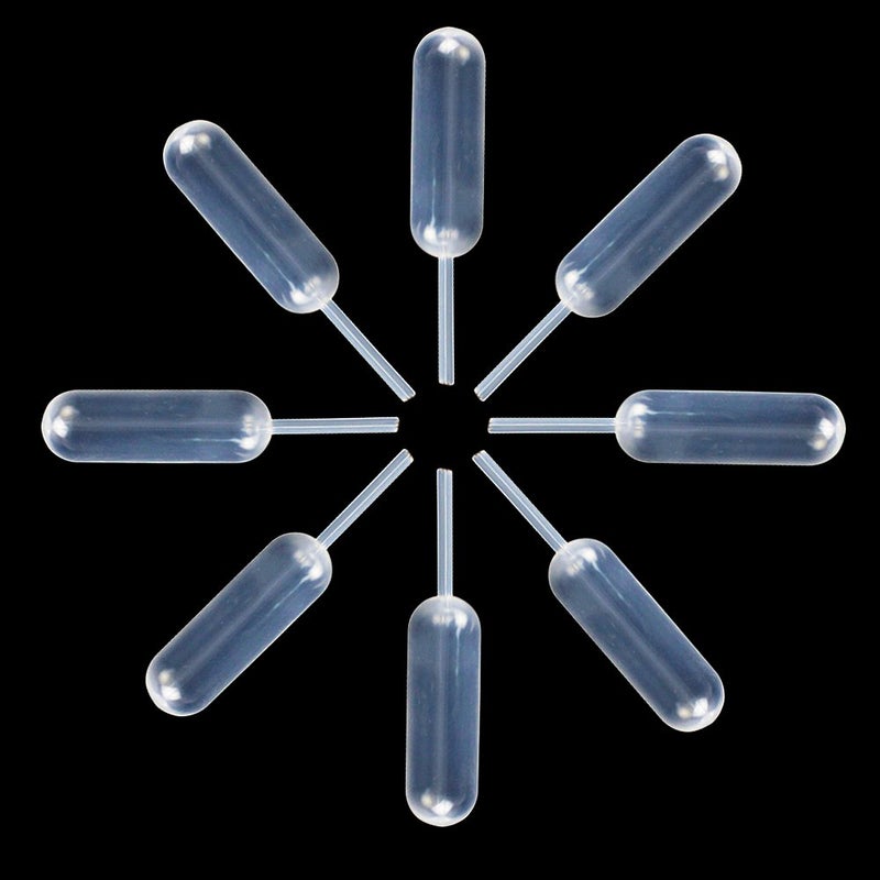 طقم ماصات بلاستيكية قابلة للضغط سعة 4 مل مكون من 50 قطعة شفاف 10سم - Image 3