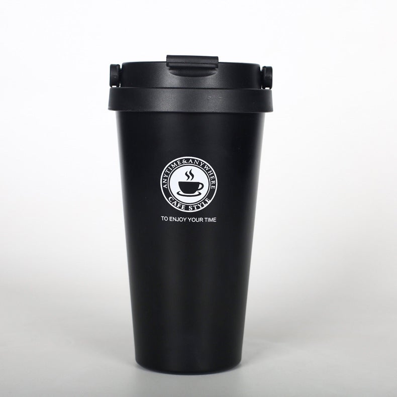 Portable Double Wall 304 Stainless Steel Liner Vacuum Insulated Coffee Cup Black 15cm  - Image 2