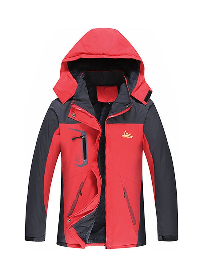 Couple Winter Thicken Windbreaker Waterproof Outdoor Jacket Red  - Image 1