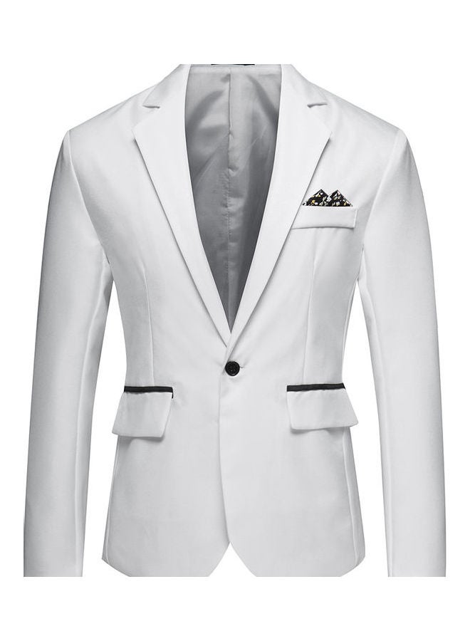 Groomsman Groom Single Row and One Button Suit Cotton Coat white - Image 1