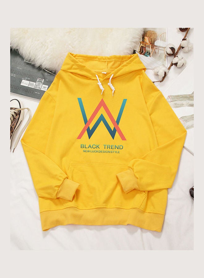 Loose Sweatshirt W Crew Neck Long Sleeve T-Shirt yellow - Image 1
