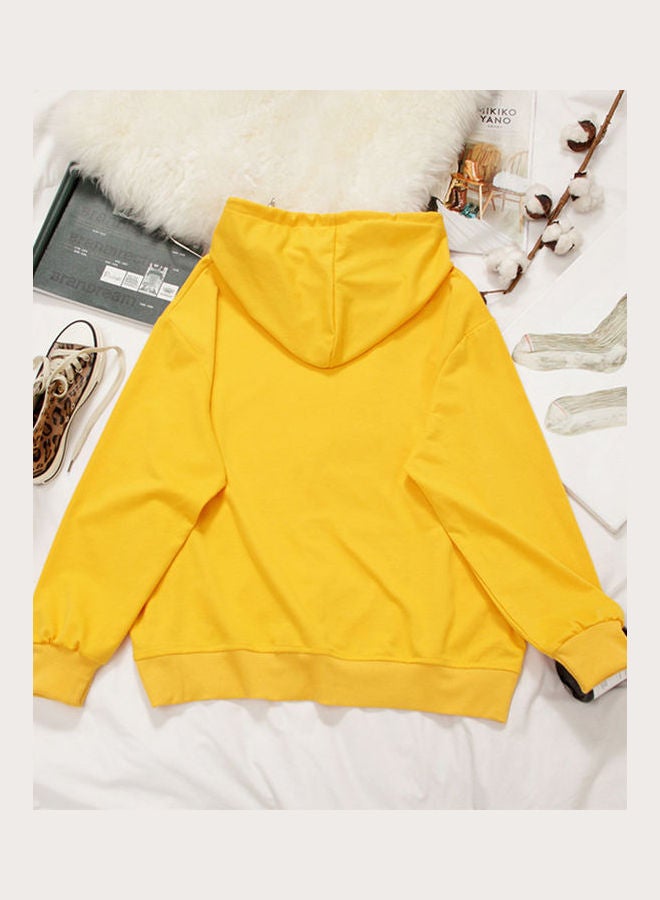 Loose Sweatshirt W Crew Neck Long Sleeve T-Shirt yellow - Image 2