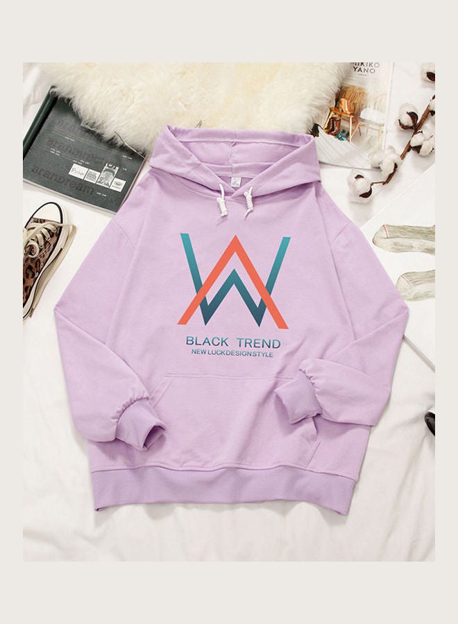 Loose Sweatshirt W Crew Neck Long Sleeve T-Shirt purple - Image 1