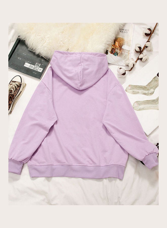 Loose Sweatshirt W Crew Neck Long Sleeve T-Shirt purple - Image 2