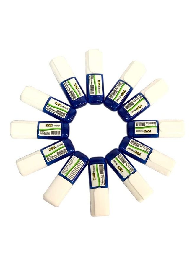12-Piece Correction Pen Blue/White - Image 1