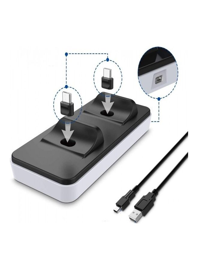 Portable Charging Station for PS5 Controller with 2 Removable Type C Port Wired