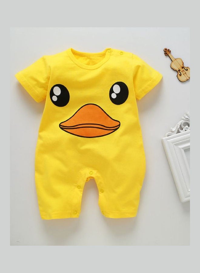 Baby Boy and Girl Cartoon Printing Short Sleeve Romper Bodysuit Multicolor - Image 1