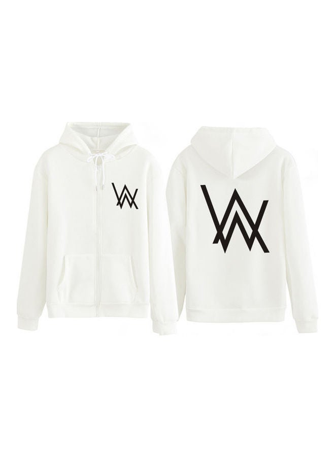 Zipper Autumn Winter Thickened Jacket White
