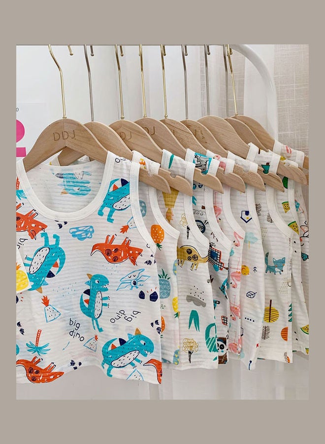 2 Piece Old Cotton Cartoon Printed Round Neck kitten  - Image 3
