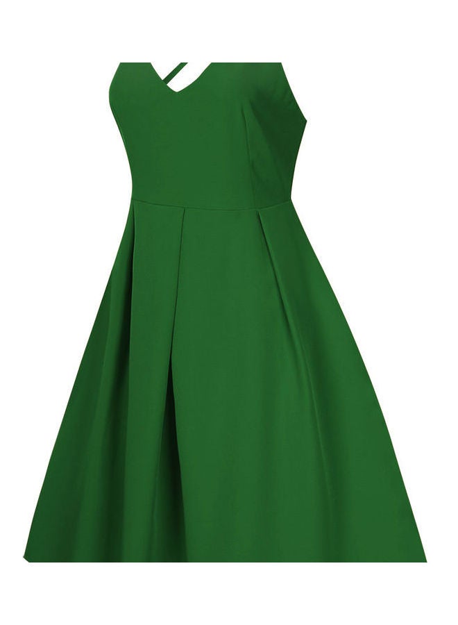 Glorysunshine Women Deep Spaghetti Strap Dress Grass green - Image 2