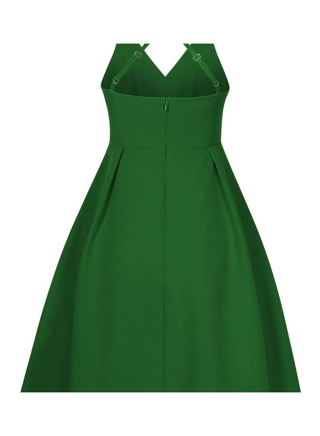 Glorysunshine Women Deep Spaghetti Strap Dress Grass green - Image 3