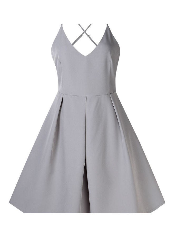 Glorysunshine Women Deep Spaghetti Strap Dress Grey - Image 1