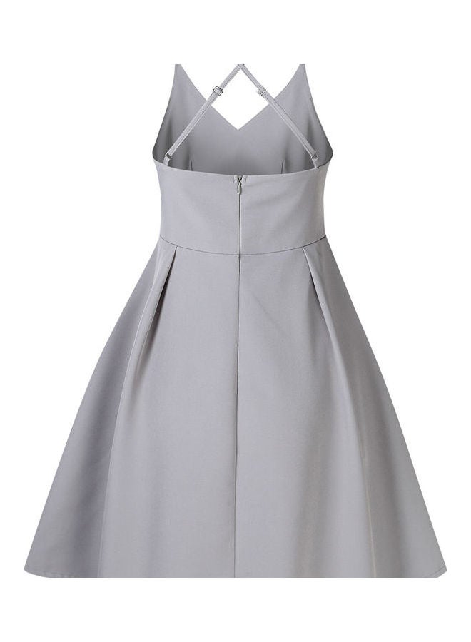 Glorysunshine Women Deep Spaghetti Strap Dress Grey - Image 3