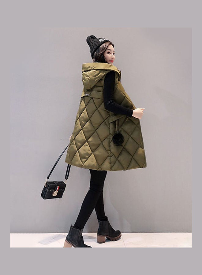 Autumn Winter Vest Sleeveless Hooded Waistcoat Jacket Brown  - Image 5