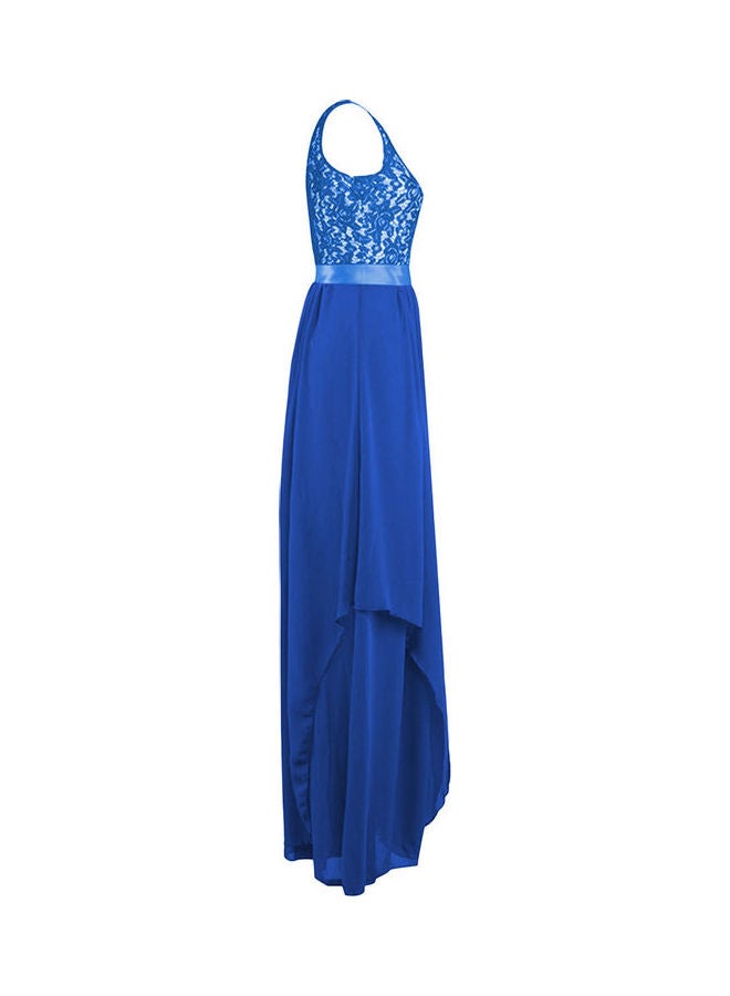 Glorysunshine Modest Sleeveless Lace Chiffon Gown Blue - Image 1