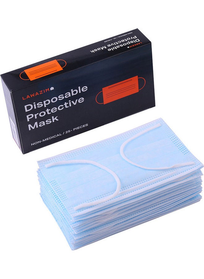 LAWAZIM Disposable Face Mask, 25-Piece, Pack Of 2 Blue  - Image 2