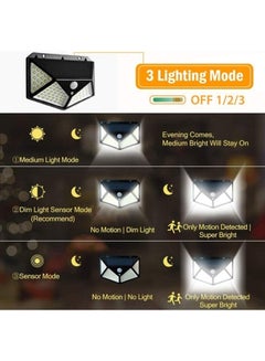 Generic 100 LED Solar Motion Sensor Power Light Black 130x95mm  - Image 4