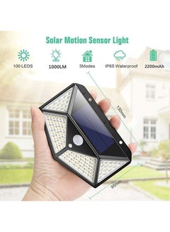 100 LED Solar Motion Sensor Power Light Black 130x95mm - v1608638591/N43273833A_6