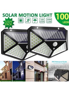 Generic Pack of 2 100 LED Solar Motion Sensor Power Light Black 130x95mm  - Image 2