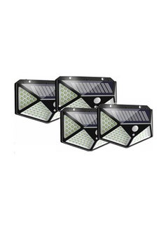 Generic Pack of 4 100 LED Solar Motion Sensor Power Light Black 130x95mm  - Image 1