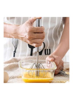 ARTC Stainless Steel Hand Pressure Rotating Whisk Silver 12inch  - Image 2