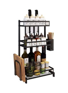 ARTC 3-Layer Stainless Steel Spice Rack Organizer Black 60x20x33.5cm  - Image 1