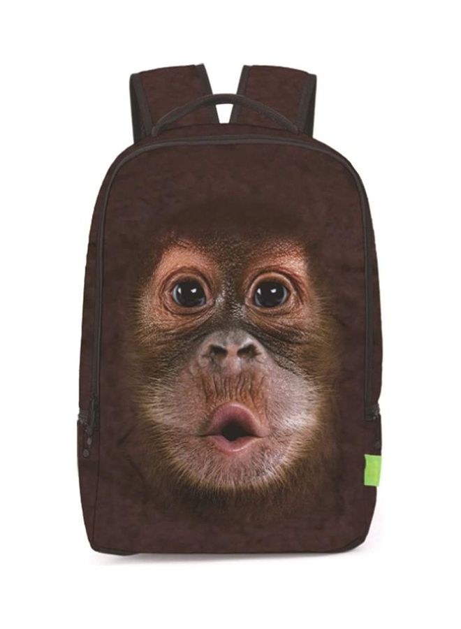 3D Funny Monkey Face Travel Backpack Multicolour - Image 1
