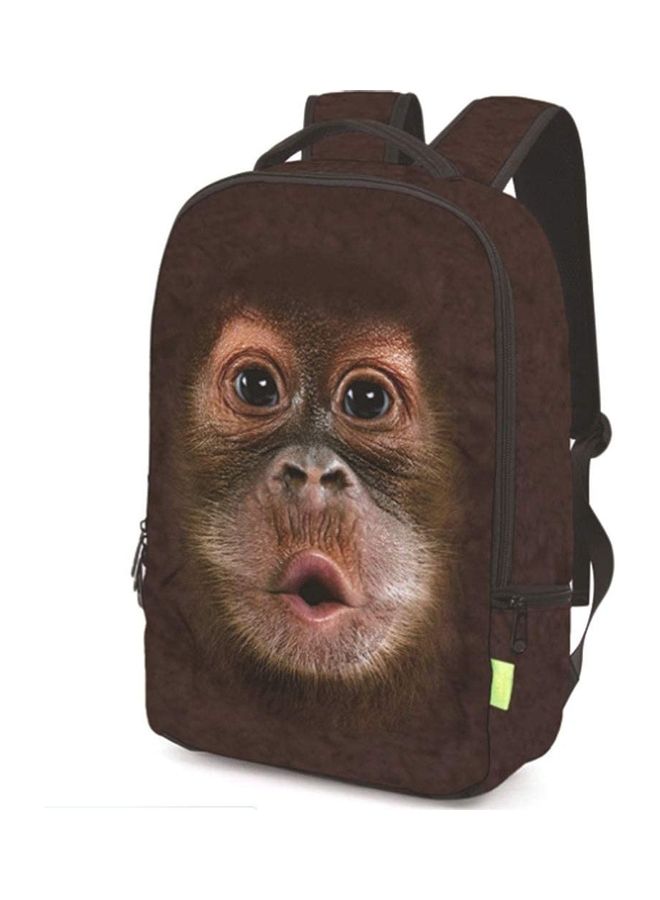 3D Funny Monkey Face Travel Backpack Multicolour - Image 4