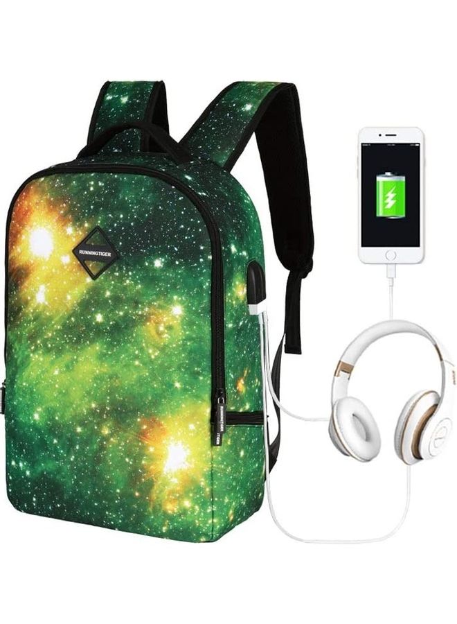 USB Travel Backpack with Starry Sky Design Multicolour - Image 2