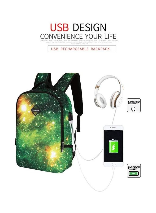 USB Travel Backpack with Starry Sky Design Multicolour - Image 4