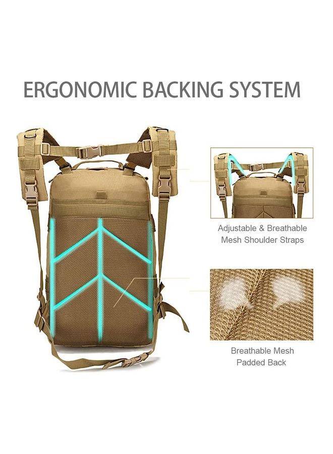 Waterproof Molle Rucksack Backpack brown - Image 3