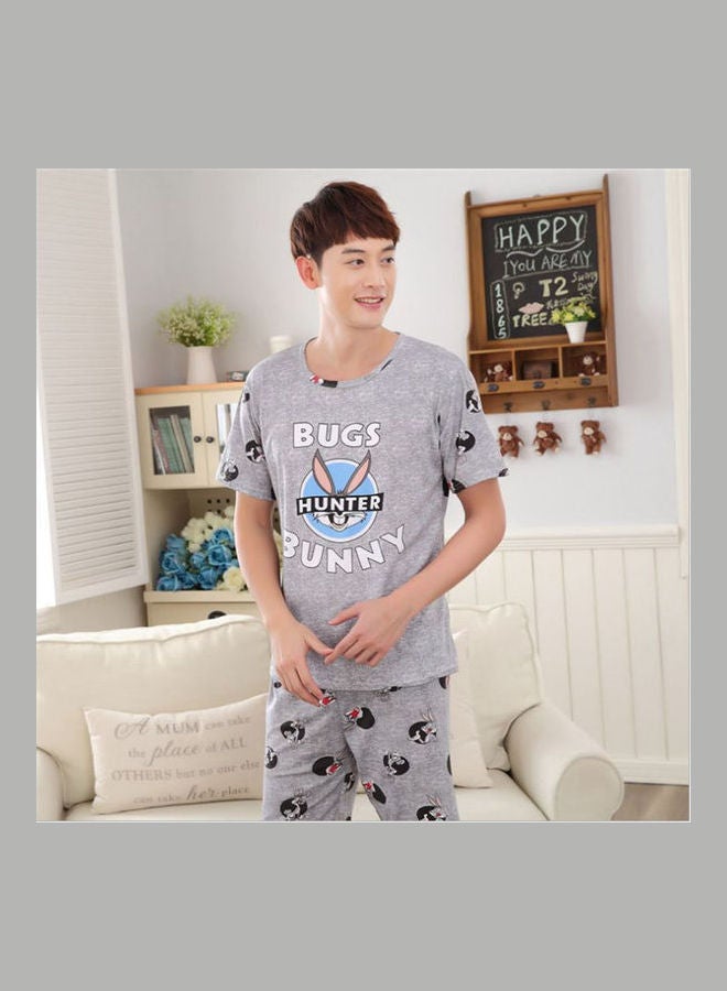 Lovers Summer Cute Cartoon Breathable Suit Multicolour - Image 5