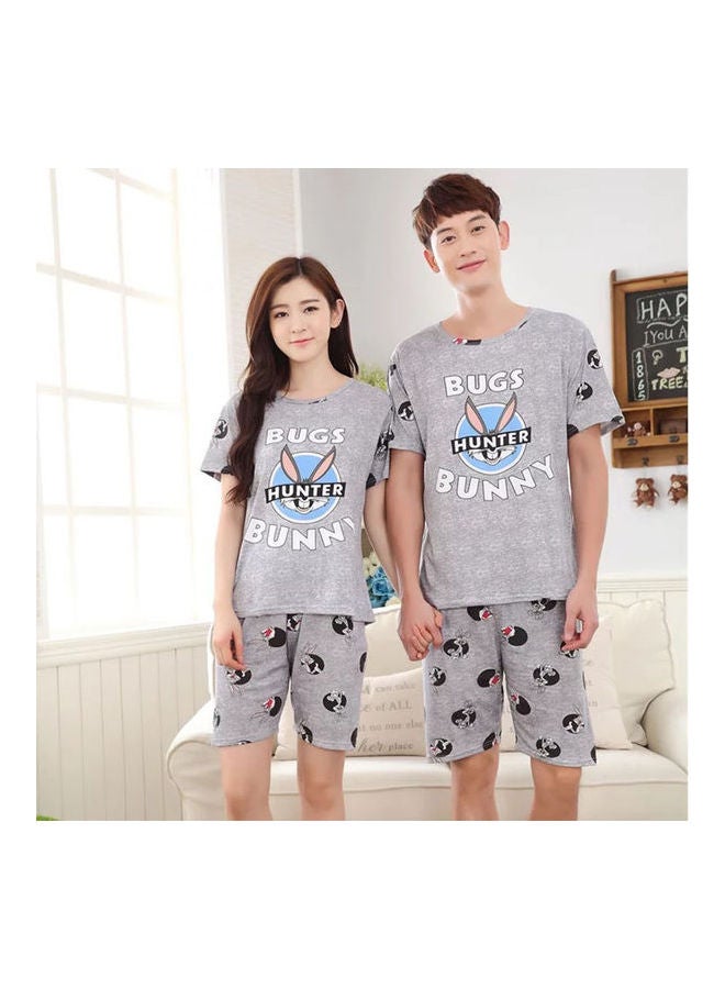 Lovers Summer Cute Cartoon Breathable Suit Multicolour - Image 3