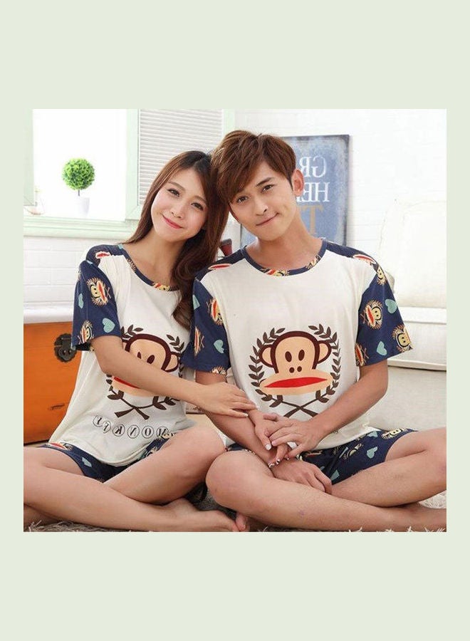 Lovers Summer Cute Cartoon Breathable Suit Multicolour  - Image 1