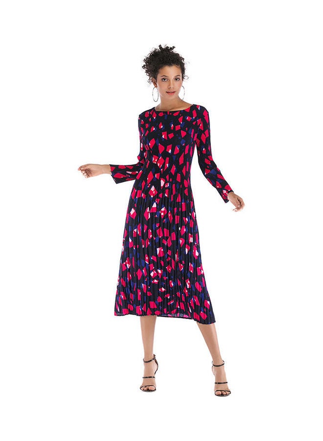 Geometry Pattern Midi Dress Multicolour