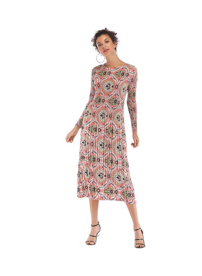 Dress with Geometry Pattern Lace Chiffon Costume Multicolour - Image 1