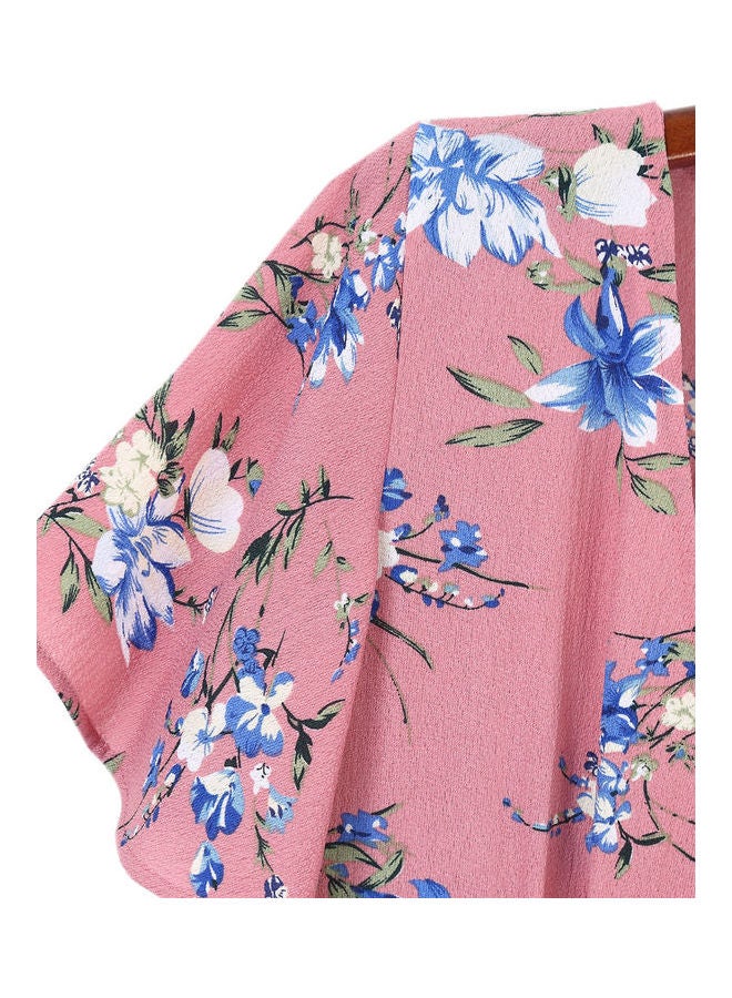 Floral Print Middle Waist Split Maxi Pink - Image 5