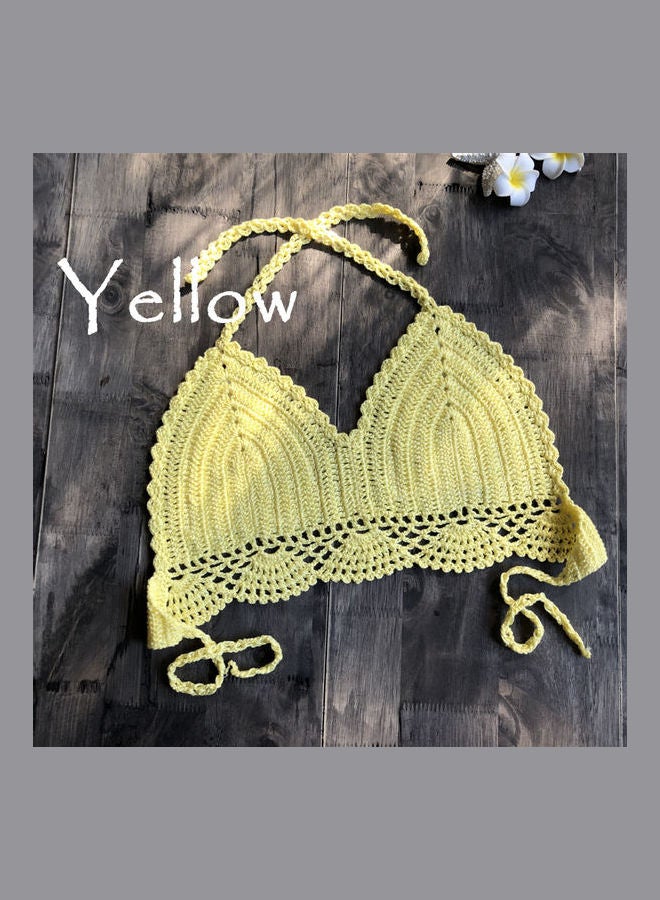 Women Delicate Knit Bikini Top Black  - Image 4