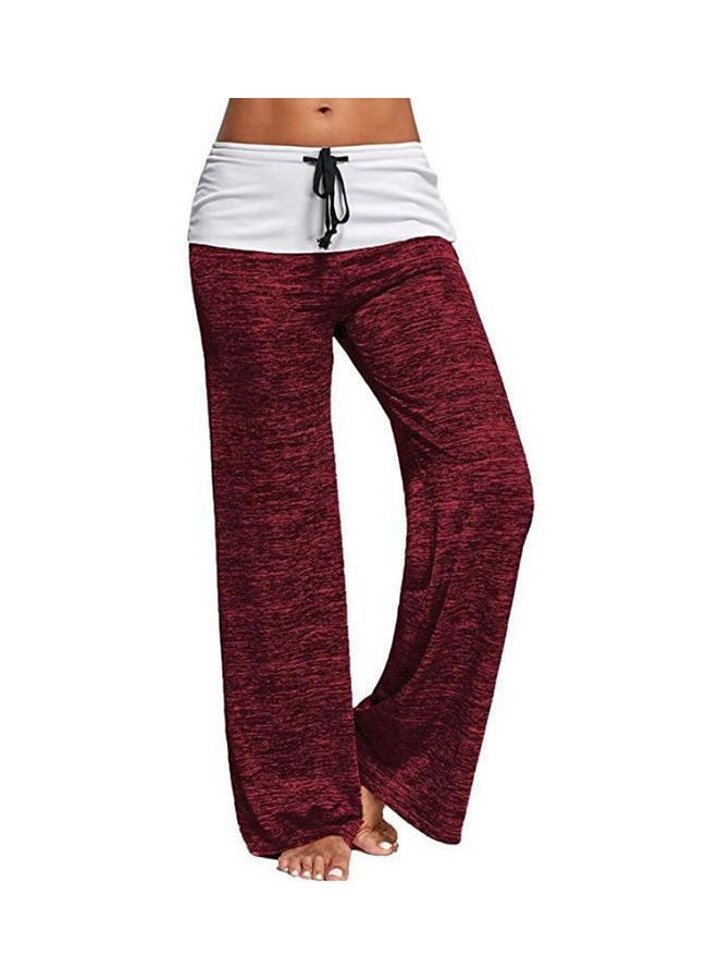 Casual Loose Wide Yoga Pant Red - Image 1