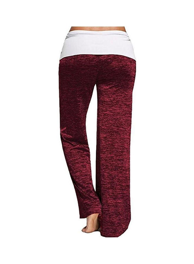 Casual Loose Wide Yoga Pant Red - Image 2